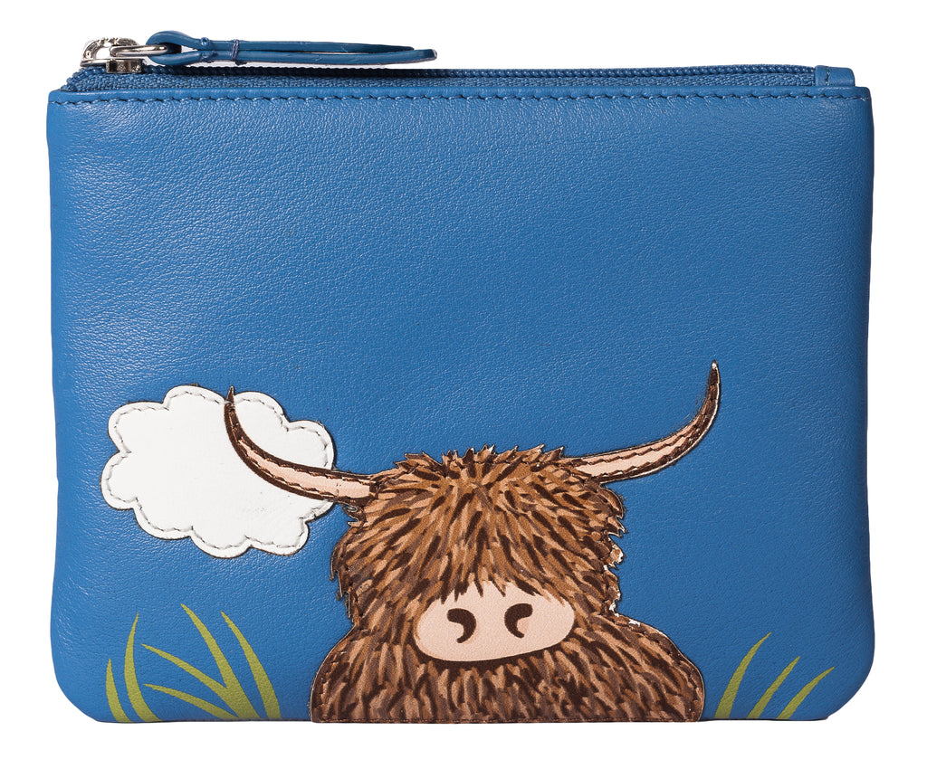 Bella Highland Cow Coin Purse - RFID – Mala Leather Limited