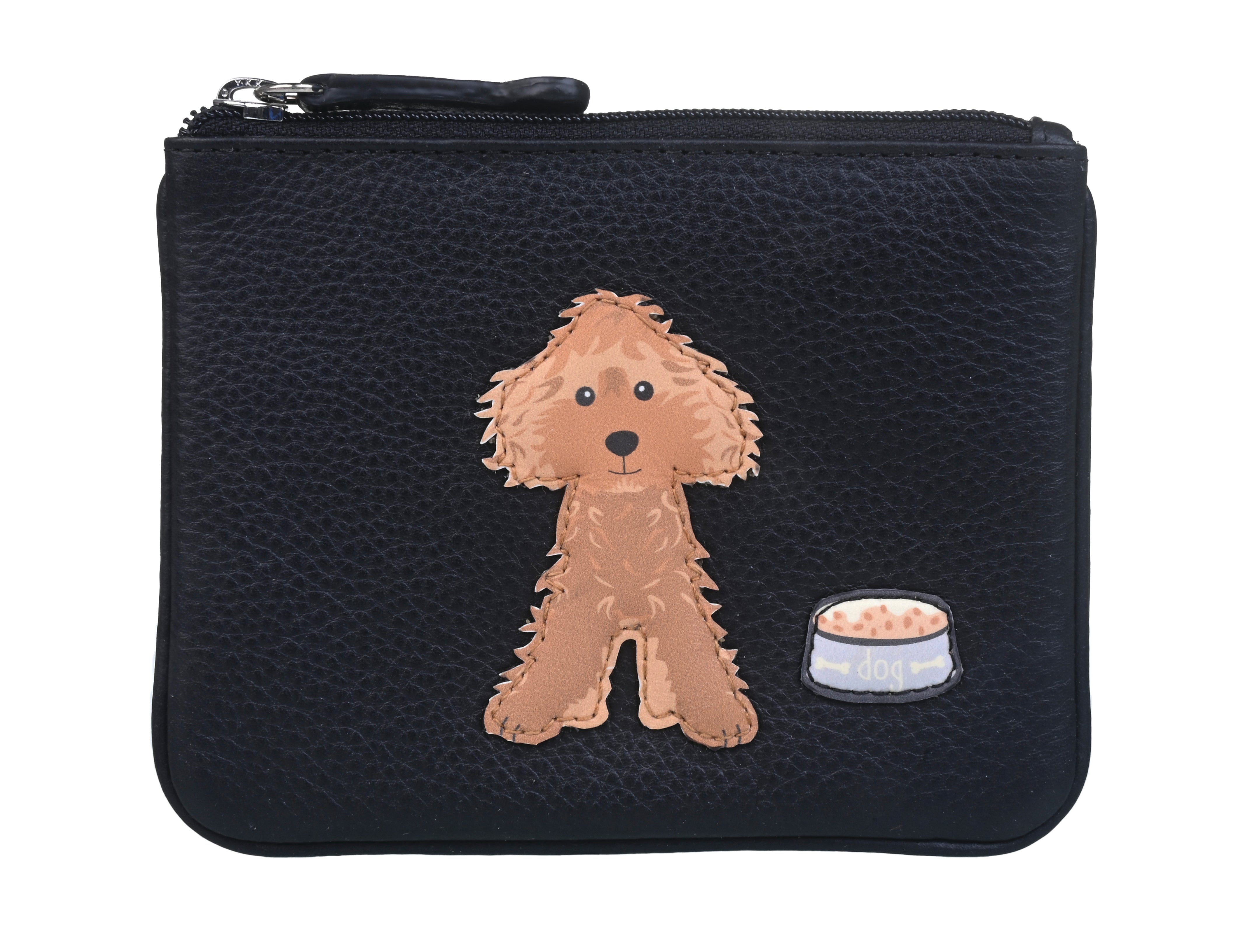 Leather Coin Purse - BF Dogs on Wall from Mala Leather